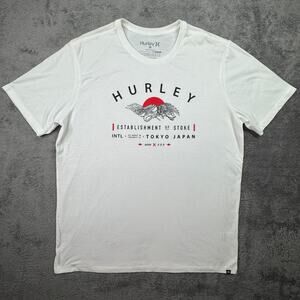 Hurley Nike Dri-Fit Premium Tee T-Shirt Tokyo Japan NWOT Mens XL White Crew Neck